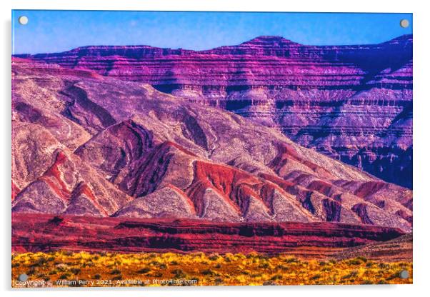 Colorful Canyon Rock Formation Mexican Hat Monument Valley Utah Acrylic by William Perry