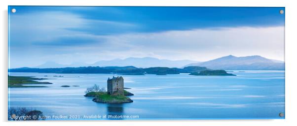 Castle Stalker Blues Acrylic by Justin Foulkes