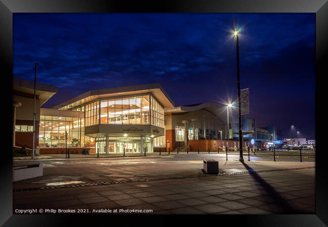 Floral Pavilion Theatre at Night Framed Print by Philip Brookes