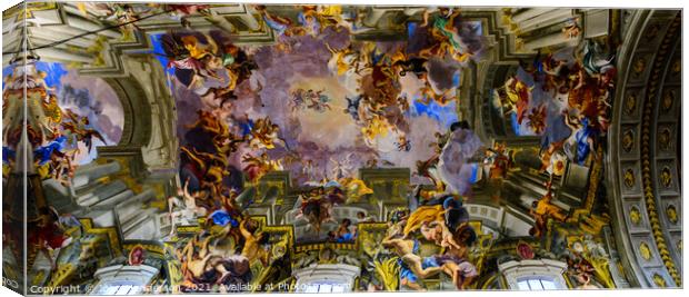 Ceiling Fresco of Sant Ignazio Canvas Print by John Henderson