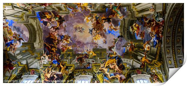 Ceiling Fresco of Sant Ignazio Print by John Henderson
