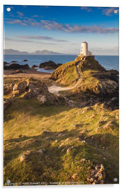 Twr Mawr Lighthouse on Anglesey Acrylic by Heidi Stewart