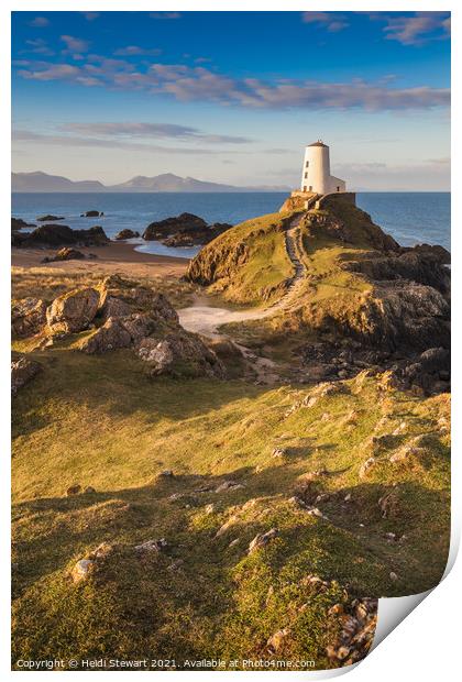 Twr Mawr Lighthouse on Anglesey Print by Heidi Stewart