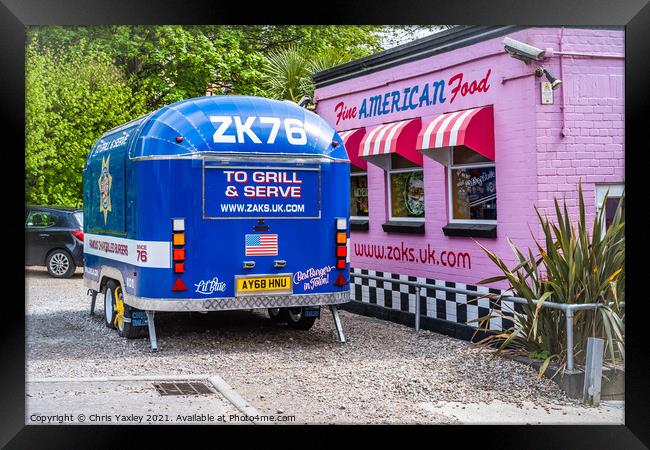 Zaks burger van and American diner, Norwich Framed Print by Chris Yaxley