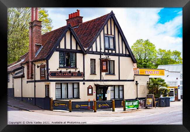 The exterior of Lollards Pit bar on Riverside Road in the city of Norwich, Norfolk Framed Print by Chris Yaxley