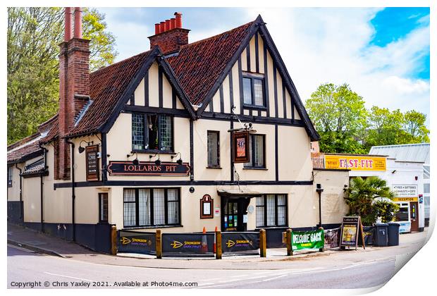 The exterior of Lollards Pit bar on Riverside Road in the city of Norwich, Norfolk Print by Chris Yaxley
