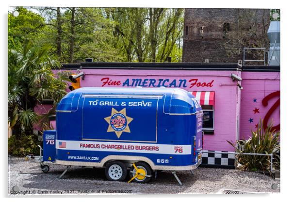 Zaks burger van and American diner, Norwich Acrylic by Chris Yaxley