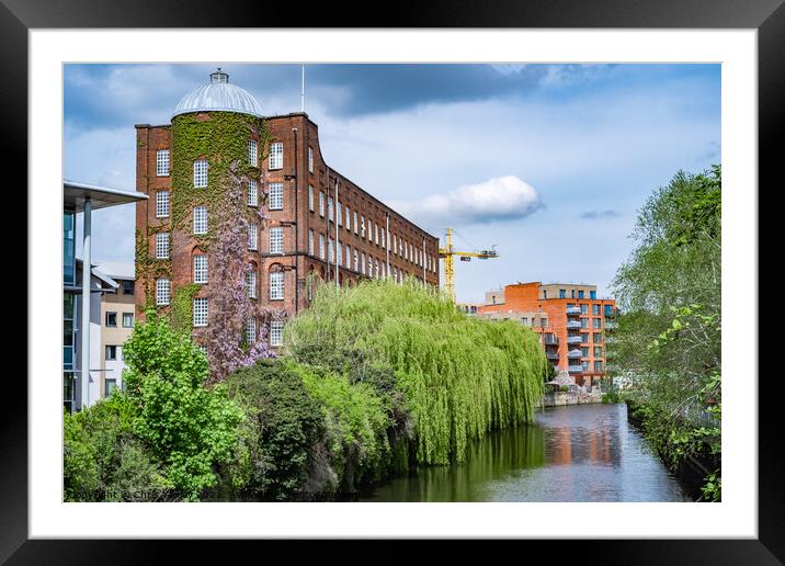 St James on the bank of the River Wensum, Norwich Framed Mounted Print by Chris Yaxley