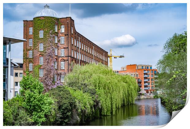 St James on the bank of the River Wensum, Norwich Print by Chris Yaxley