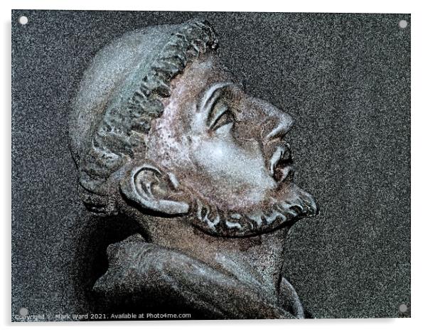 Sculpture of a Saint in Digital. Acrylic by Mark Ward