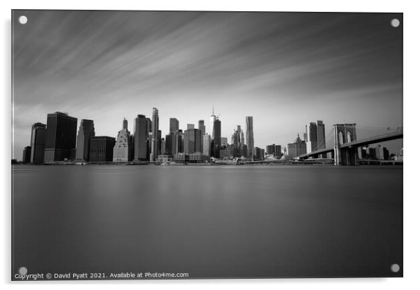 Manhattan New York Skyline Acrylic by David Pyatt