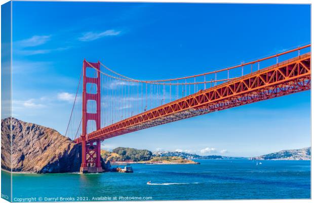 Golden Gate on Clear Day Canvas Print by Darryl Brooks