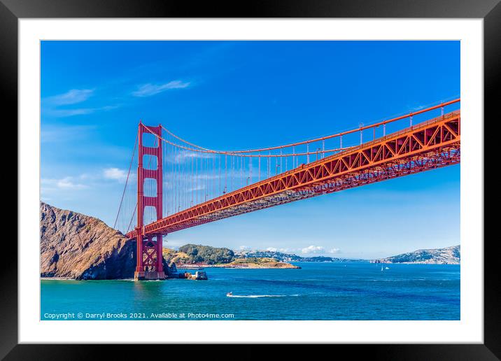 Golden Gate on Clear Day Framed Mounted Print by Darryl Brooks