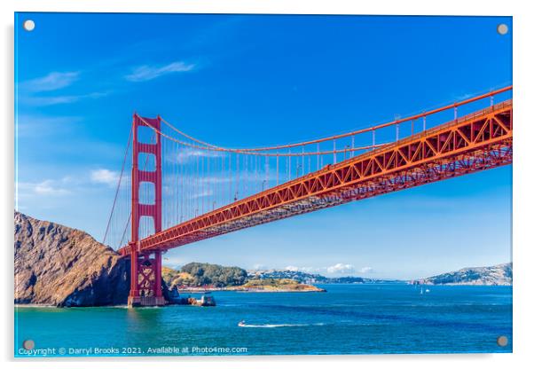 Golden Gate on Clear Day Acrylic by Darryl Brooks