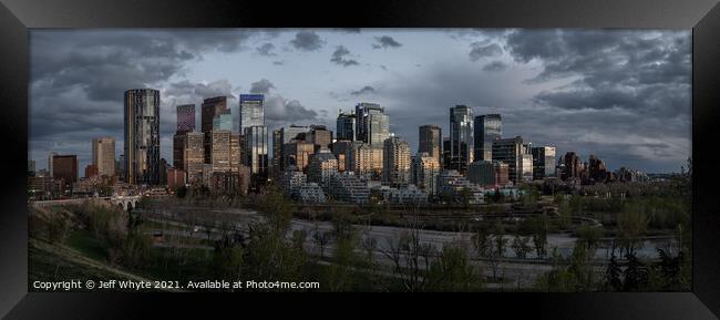 Calgary skyline panoramic Framed Print by Jeff Whyte