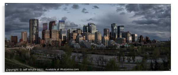 Calgary skyline panoramic Acrylic by Jeff Whyte