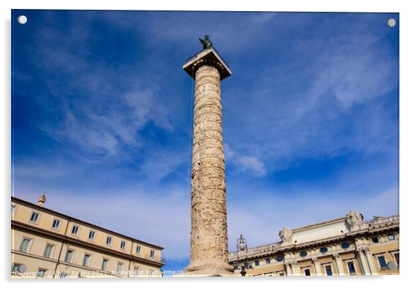 Trajan's Column, a column for Roman emperor Trajan's victory in Rome, Italy Acrylic by Chun Ju Wu