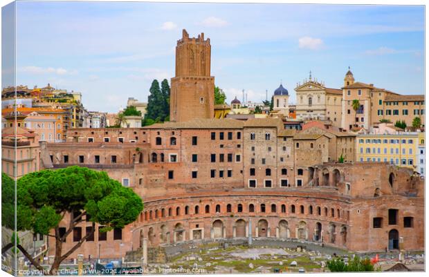 Ruins of Trajan's Market, the world's oldest shopping mall, in Rome, Italy Canvas Print by Chun Ju Wu