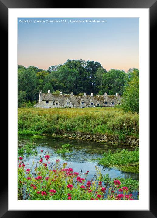 Arlington Row and River Coln Framed Mounted Print by Alison Chambers