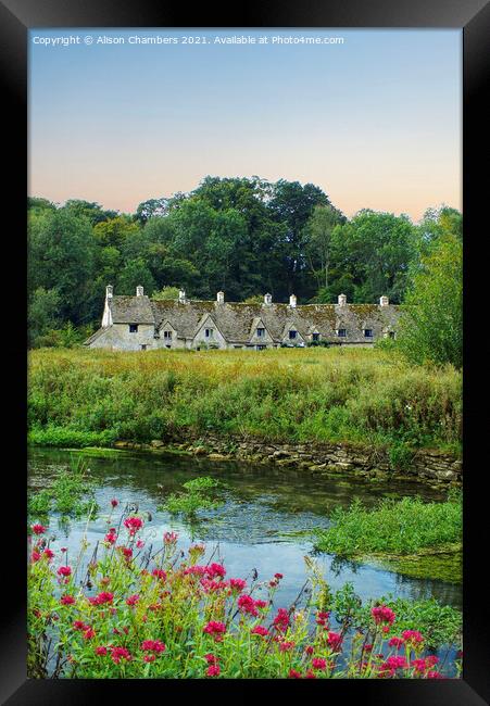 Arlington Row and River Coln Framed Print by Alison Chambers