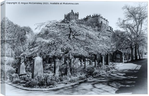 Edinburgh Castle from St Cuthbert Kirkyard #4 mono Canvas Print by Angus McComiskey