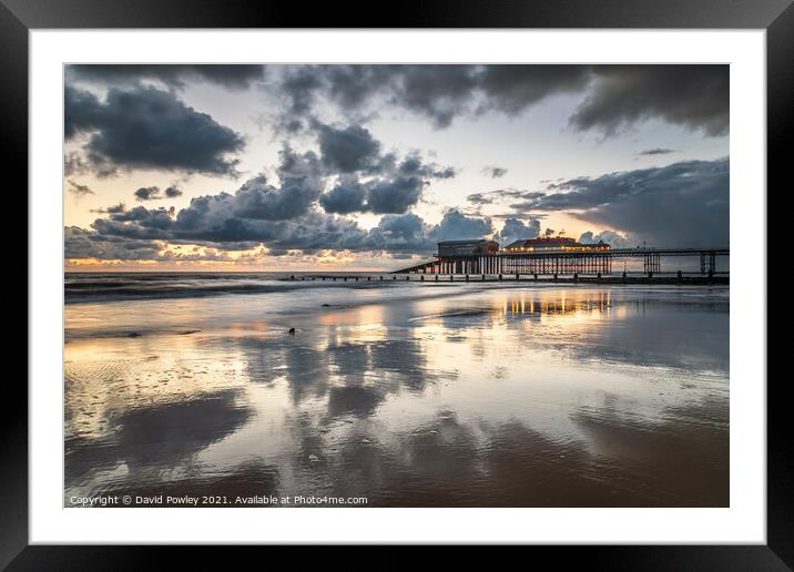 Relections on Cromer Beach Norfolk Framed Mounted Print by David Powley