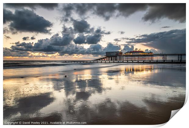 Relections on Cromer Beach Norfolk Print by David Powley