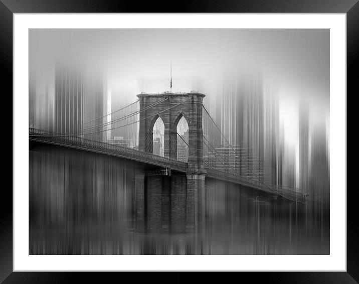 The Brooklyn Bridge Framed Mounted Print by Alan Le Bon