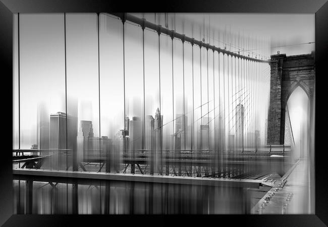 A view from the Brooklyn Bridge Framed Print by Alan Le Bon