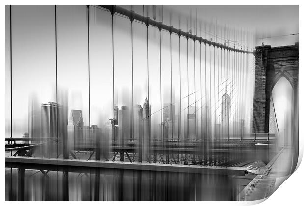 A view from the Brooklyn Bridge Print by Alan Le Bon