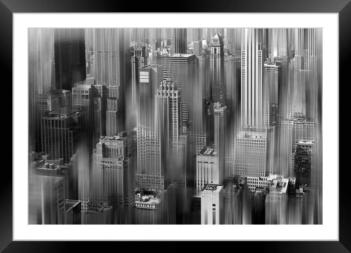 New York Skyscrapers, The Concrete Jungle Framed Mounted Print by Alan Le Bon