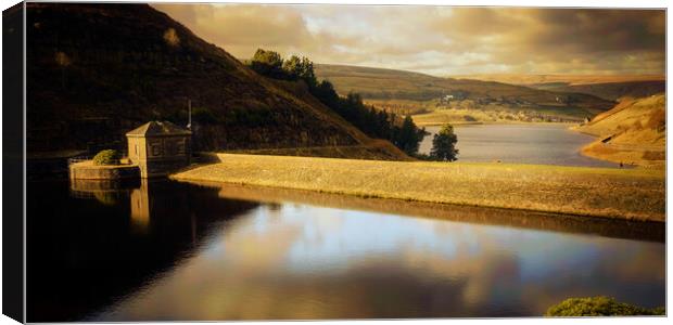 GM0003W - Blakeley & Butterley Reservoirs - Wide Canvas Print by Robin Cunningham