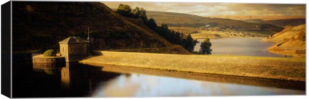 GM0003P - Blakeley & Butterley Reservoirs - Panorama Canvas Print by Robin Cunningham