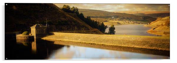 GM0003P - Blakeley & Butterley Reservoirs - Panorama Acrylic by Robin Cunningham