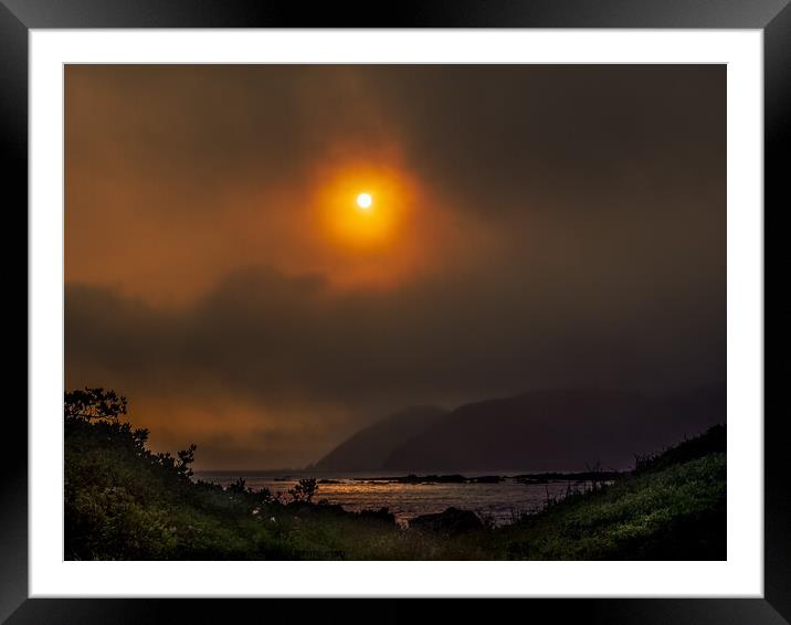 Fire Sun Framed Mounted Print by Marc Hill