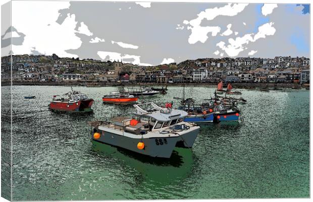 St Ives harbour art Canvas Print by mark humpage