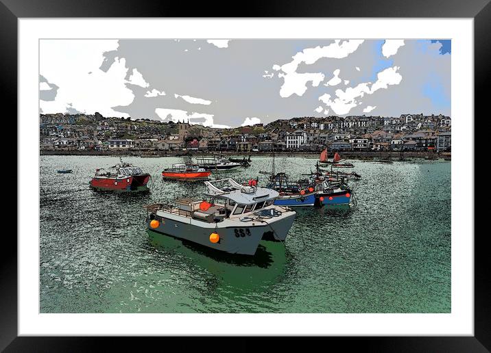 St Ives harbour art Framed Mounted Print by mark humpage