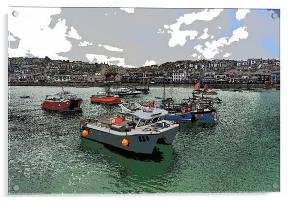St Ives harbour art Acrylic by mark humpage