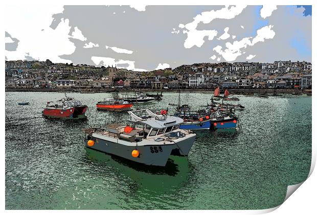 St Ives harbour art Print by mark humpage