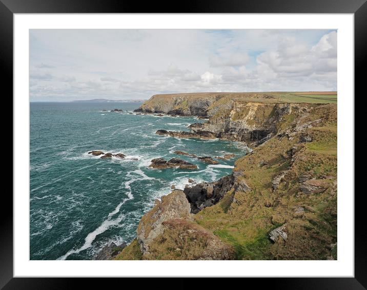 Cornwall Coast and cliffs Framed Mounted Print by mark humpage