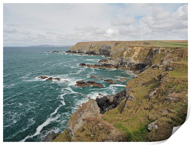 Cornwall Coast and cliffs Print by mark humpage