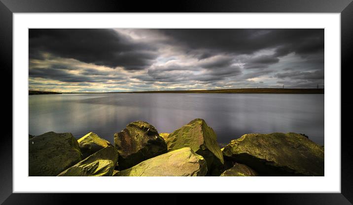 BE0006W - Blackstone Edge Reservoir - Wide Framed Mounted Print by Robin Cunningham