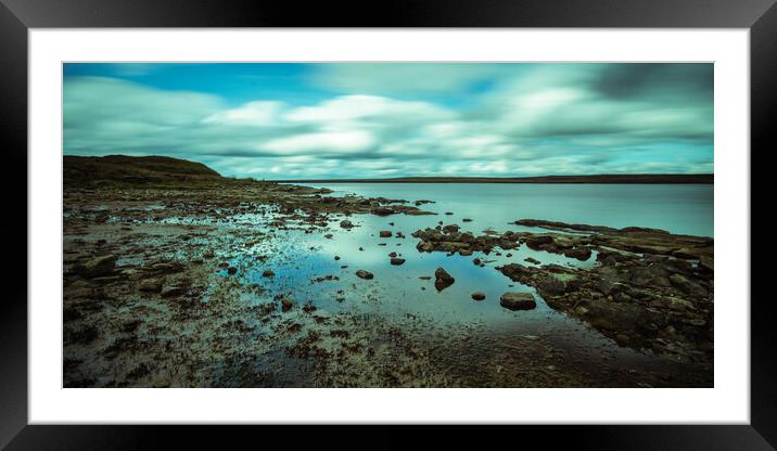 BE0009W - Whiteholme Reservoir - Wide Framed Mounted Print by Robin Cunningham