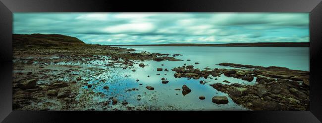 BE0009W - Whiteholme Reservoir - Panorama Framed Print by Robin Cunningham