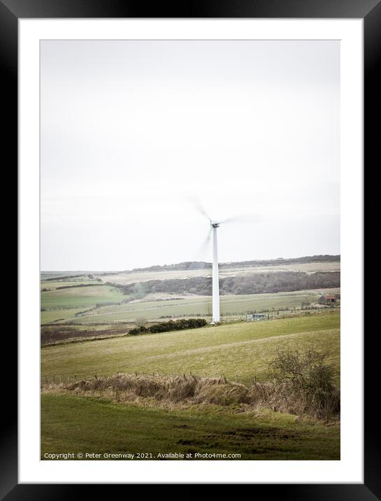 Wind Turbine In County Antrim, Ireland Framed Mounted Print by Peter Greenway