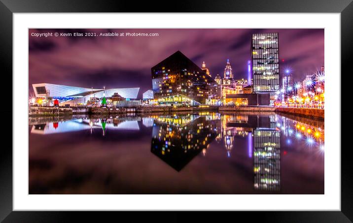 Liverpool night lights Framed Mounted Print by Kevin Elias