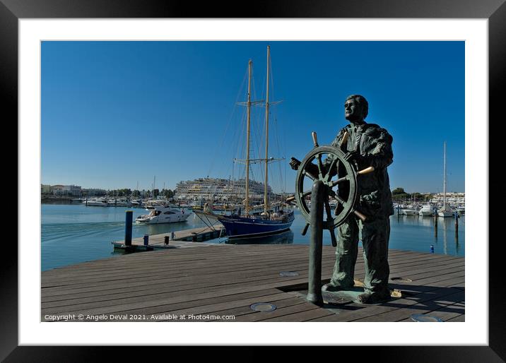 The Sailor Statue in Vilamoura Framed Mounted Print by Angelo DeVal
