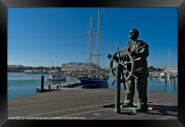 The Sailor Statue in Vilamoura Framed Print by Angelo DeVal