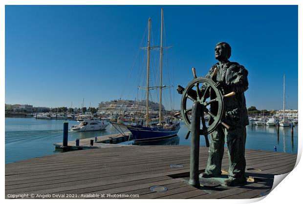 The Sailor Statue in Vilamoura Print by Angelo DeVal