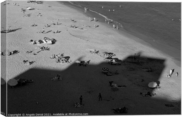 Peneco beach scene in Monochrome Canvas Print by Angelo DeVal